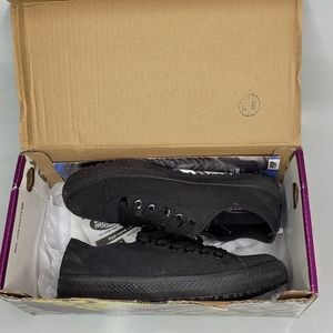 Black Slip Resistant Shoes For Crews Women's 7, Merlin Canvas